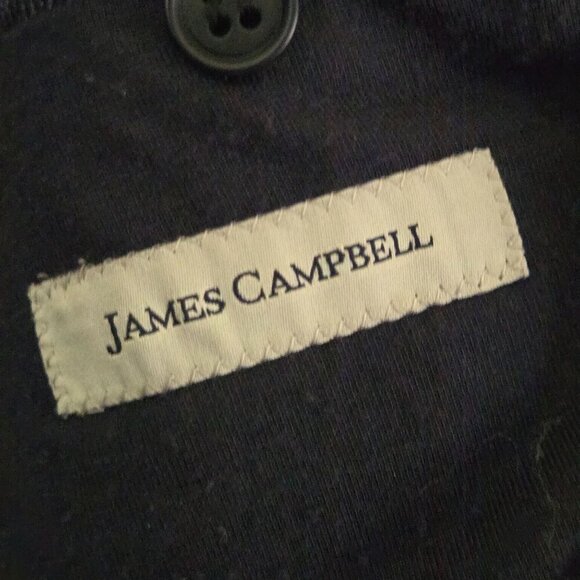 James Campbell Denim Blue Knit Double Vent 2 Button Blazer Sport Coat Size S - Picture 5 of 6